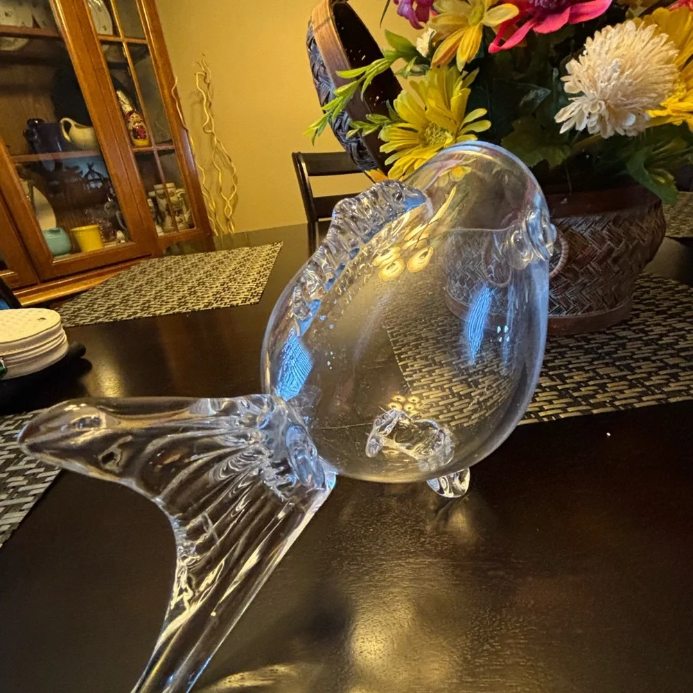 Clear Glass Fish Shaped Bowl